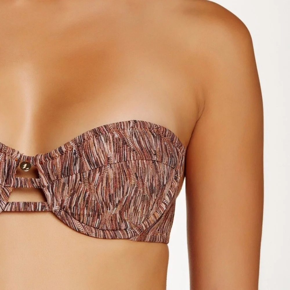 NWT $96 Ale By Alessandra Ambrosio Copper Underwire Bikini Top [ SZ XS ] brown‎